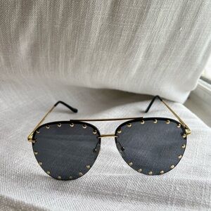 Celine Black and Gold Studded Sunglasses